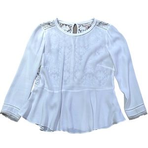Rebecca Taylor Peplum Lace Top Sz Small